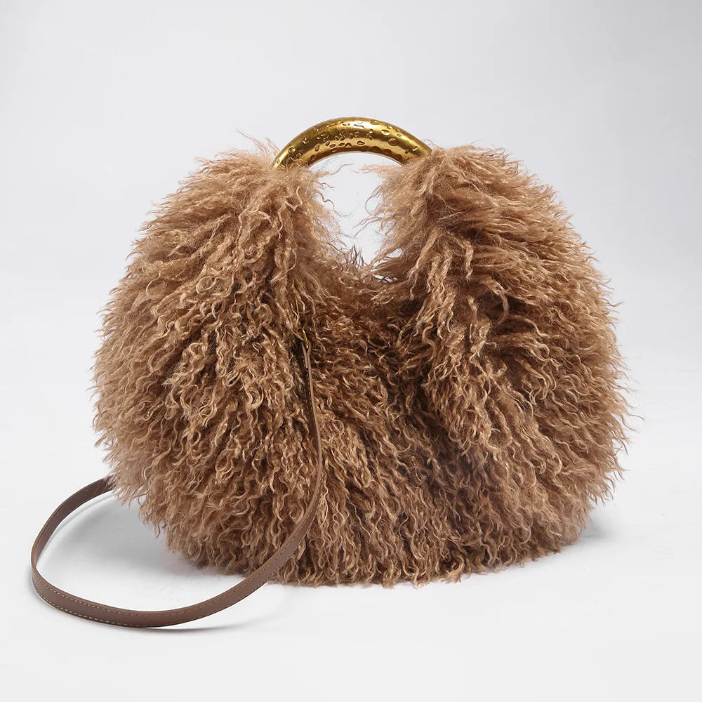 Cabas en Fausse Fourrure – Style Tendance Y2K