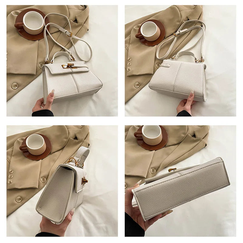 Brand Luxury Trapezoidal Clutch Bag Hardware Lock Design Square Bag Fashion Shoulder Handbag Crossbody Women Evening Clutches