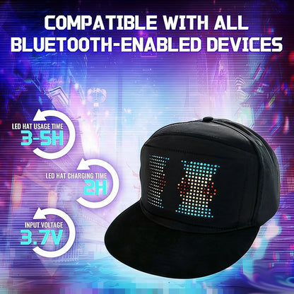 App Control LED Display Up Baseball Caps Hats Bluetooth Personalized Customized New Messages Era for Parties, Birthdays, Gifts