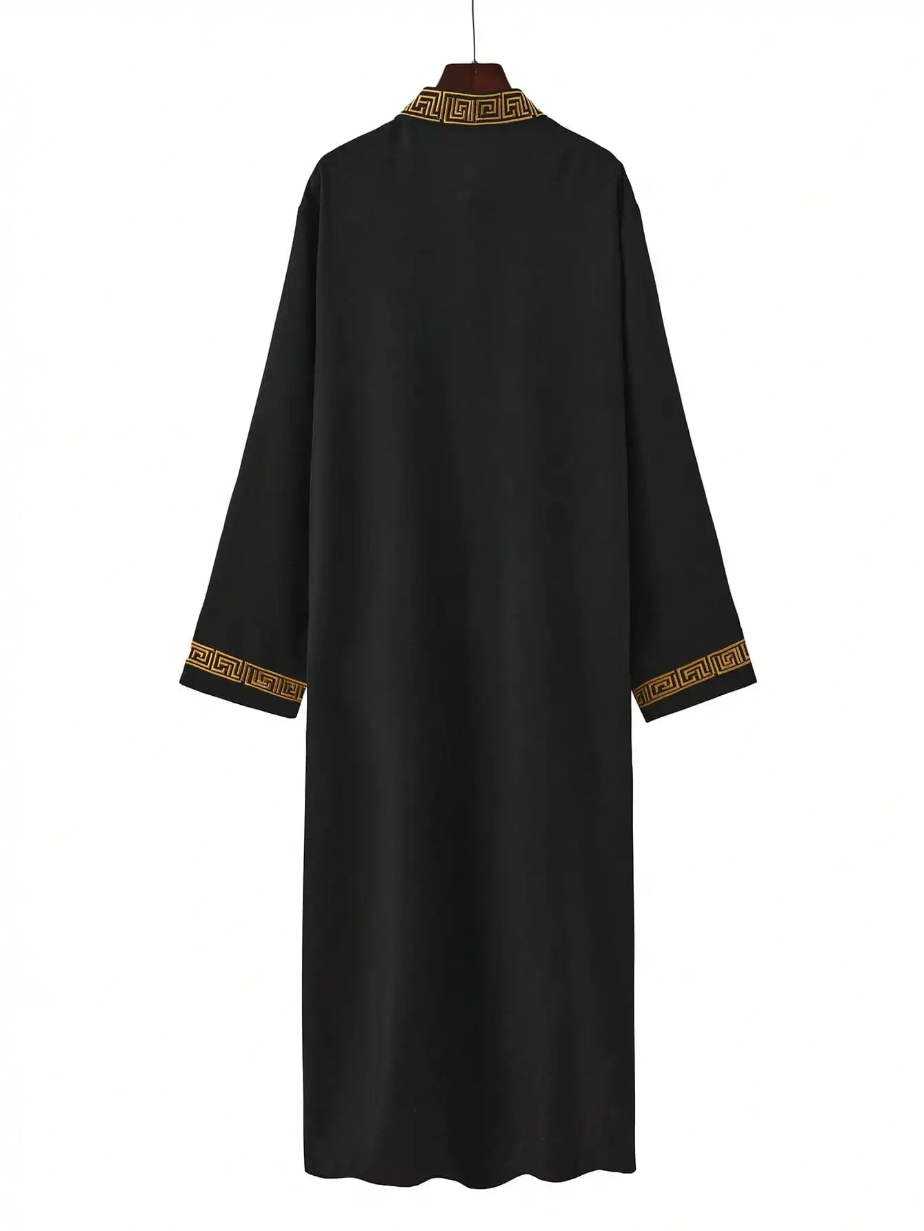 Muslim men's thobe long sleeves embroidered stand-up loose casual Saudi Arabia Islamic men's Abaya parties traditional clothing