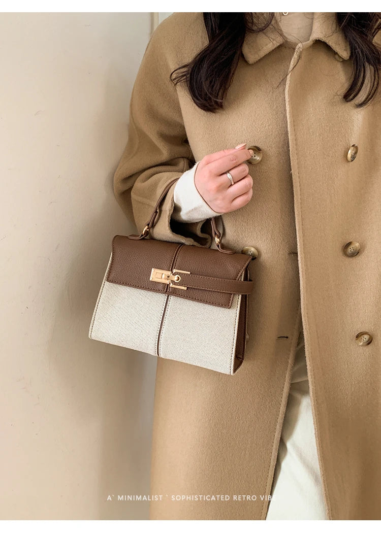 Elegant Versatile Ladies Crossbody Bag Handbag  Bag Fashionable Outgoing Small Handle Bag Commuting Style Detachable Strap