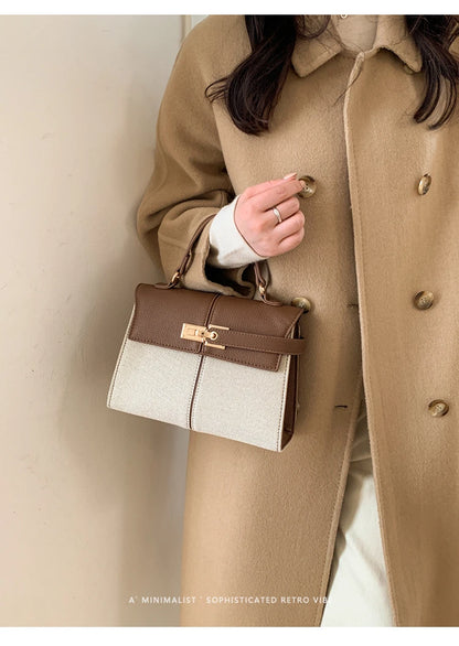 Elegant Versatile Ladies Crossbody Bag Handbag  Bag Fashionable Outgoing Small Handle Bag Commuting Style Detachable Strap