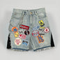 Short Denim Patchwork Cartoon BiggOrange – Style Hip-Hop Y2K, Coupe Loose &amp; Camo Rétro