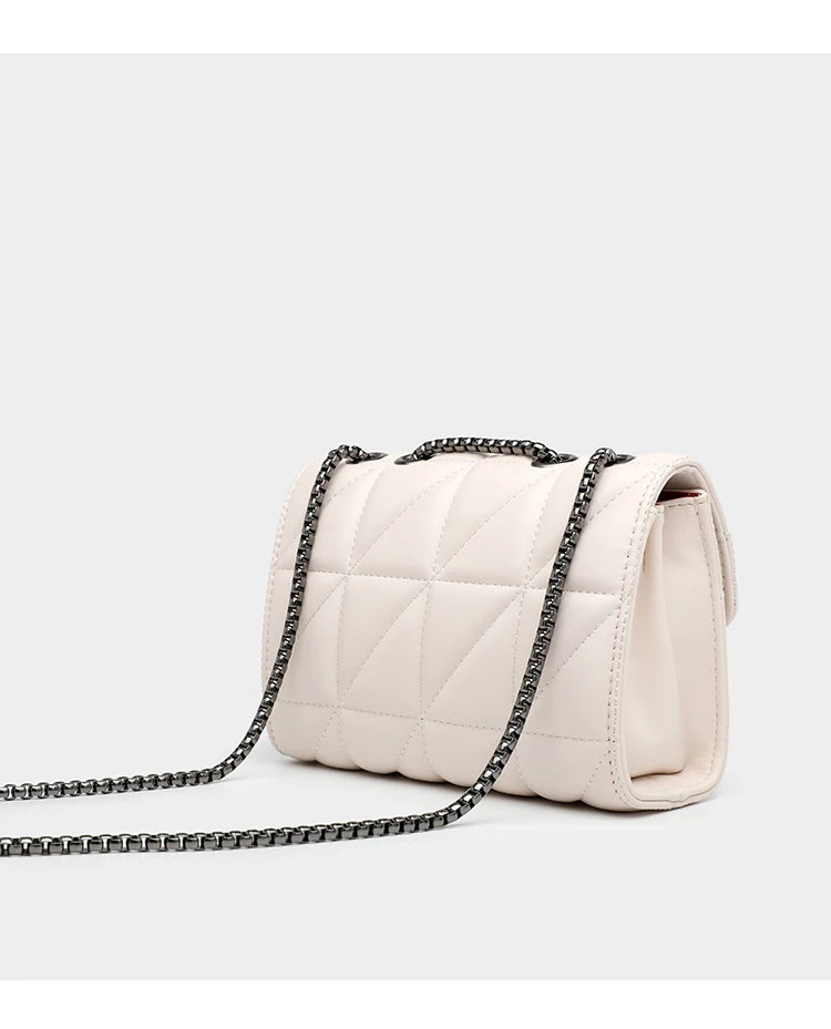 Black Luxury Handbags And Purse Women PU Leather Messenger Shoulder Bag Plaid Female Crossbody Bag Tassel Quilted Brand