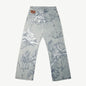 Jean Baggy Y2K "Angel Cupids Arrow" – Style Rétro Américain, Coupe Droite &amp; Denim Stonewashed