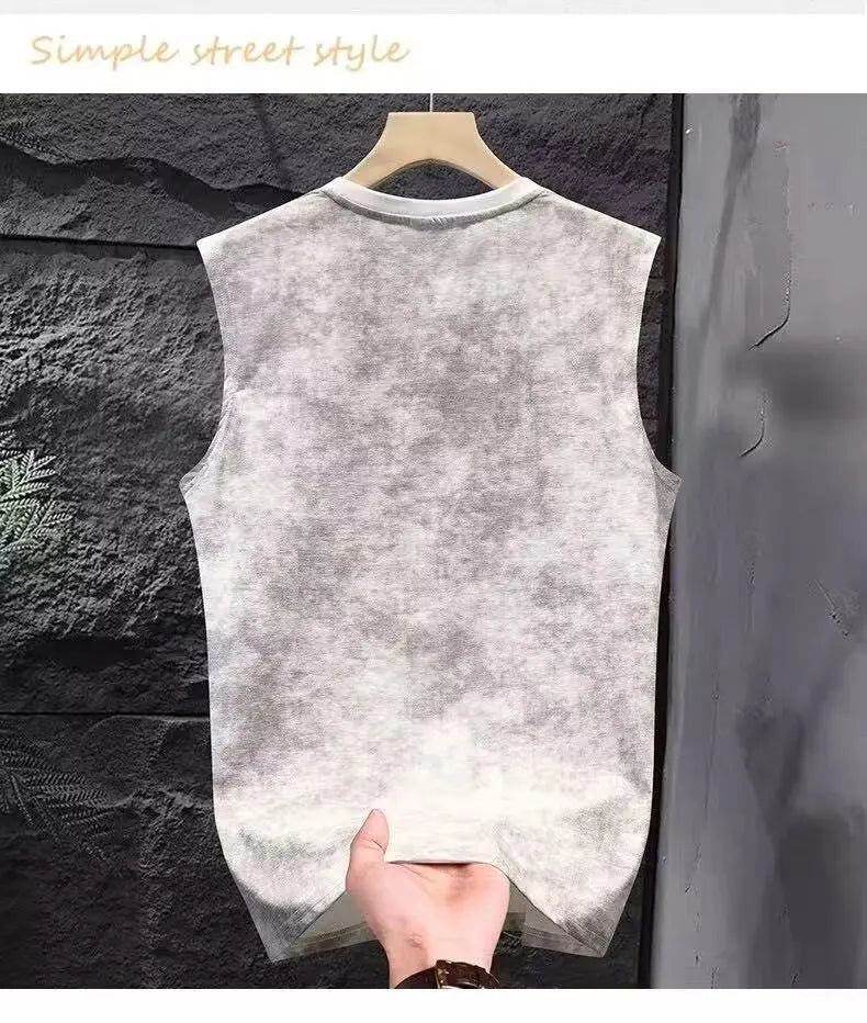 Cotton men's summer new breathable top sleeveless vest, camisole, fitness American T-shirt trend versatile and fashionable multi