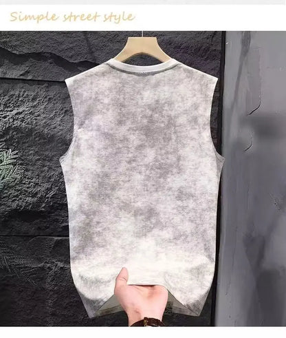 Cotton men's summer new breathable top sleeveless vest, camisole, fitness American T-shirt trend versatile and fashionable multi