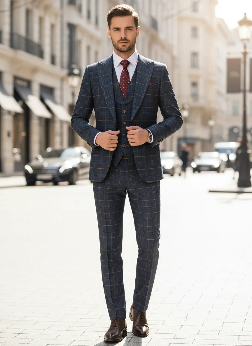 Costume Homme Business &amp; Smart Casual ST Cassy – Modèle 701 (Maille Knit Confort, Mélange Polyester &amp; Rayonne)
