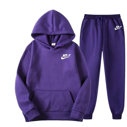 Ensemble Sport Co-ords Hoodie &amp; Pantalon – Style Preppy, Confort Élastique &amp; Toutes Saisons