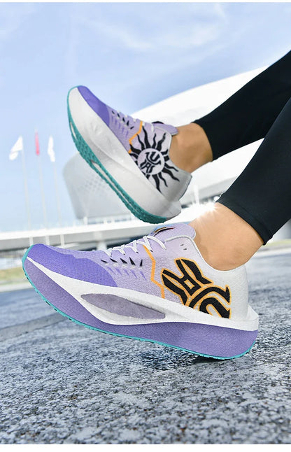 Marathon Men Running Shoes Carbon Board Sports Breathable Comfortable Athletic Air Cushion Women's Lightweight Nonskid Sneakers