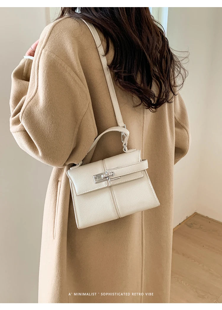 Elegant Versatile Ladies Crossbody Bag Handbag  Bag Fashionable Outgoing Small Handle Bag Commuting Style Detachable Strap