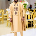 H&D African Clothing Traditional 3PCS Outfit For Man Bazin Riche Agbada Embroidery Wedding Party Plus Size Muslim Men Clothing