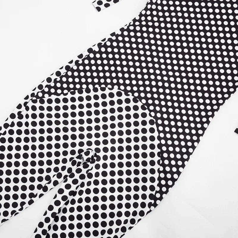 FAGADOER Color Patchwork Polka Dot Romper Retro Big Dot Bandage Halter Bodycon Jumpsuits Summer Streetwear Playsuits 2026 Trendy