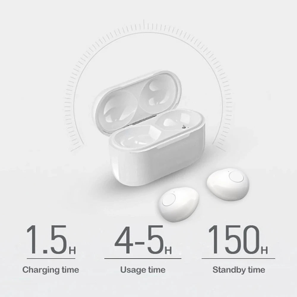 Invisible Earphones Mini Headphones V5.2 Bluetooth TWS In-Ear Earbuds Noise Reduction Wireless Sleep In-Ear Earbuds With Micr