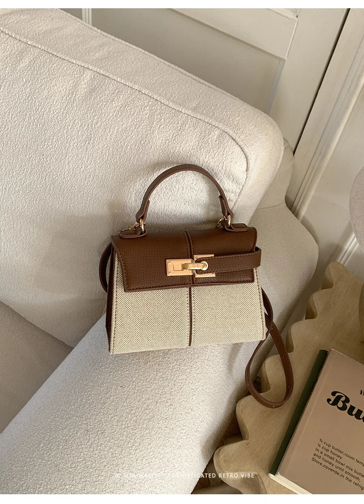 Elegant Versatile Ladies Crossbody Bag Handbag  Bag Fashionable Outgoing Small Handle Bag Commuting Style Detachable Strap