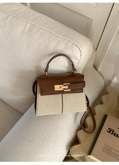Elegant Versatile Ladies Crossbody Bag Handbag  Bag Fashionable Outgoing Small Handle Bag Commuting Style Detachable Strap