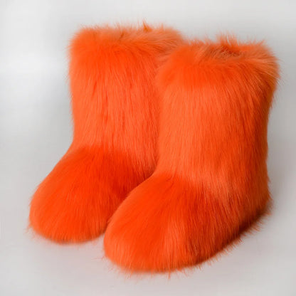Bottes de Neige de Luxe en Fausse Fourrure EAEOVNI – Chaleur Extrême &amp; Style Hivernal Glamour