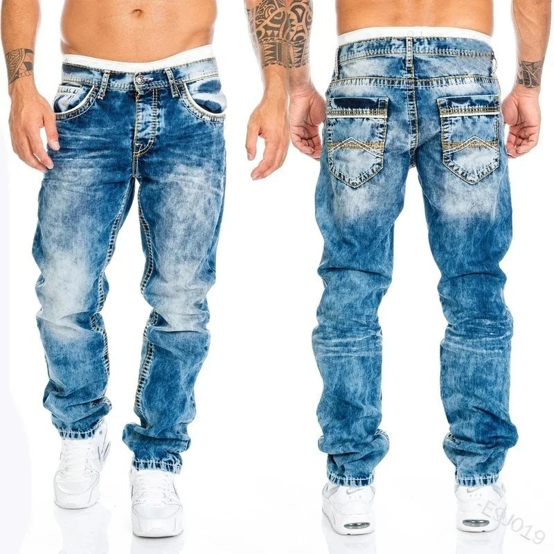 Jean Coupe Pencil en Denim Premium – Style Casual, Taille Basse &amp; Fini Adouci