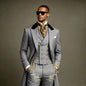 Costume de Mariage Formel – Coupe Droite, Veste Longue Toutes Saisons (Mélange Coton, Polyester &amp; Viscose)