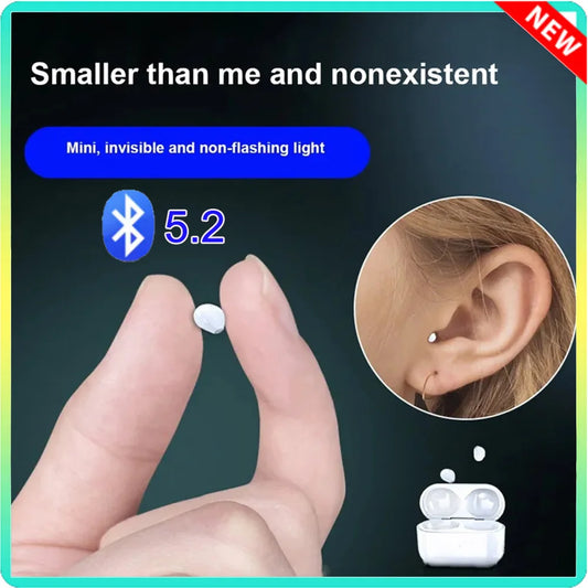 Invisible Earphones Mini Headphones V5.2 Bluetooth TWS In-Ear Earbuds Noise Reduction Wireless Sleep In-Ear Earbuds With Mic