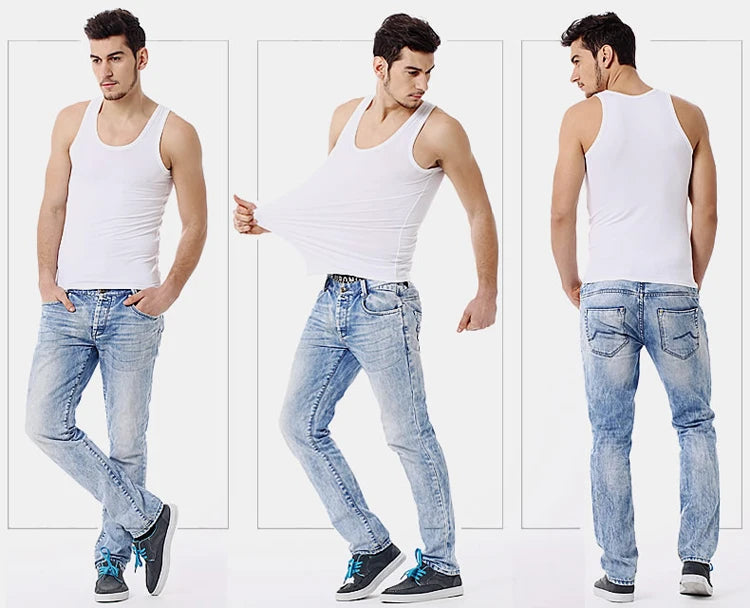 1/3 Pieces Men's Solid Color Basic Cotton Vest Youth Slim Exercise Sweat-absorbent T-shirt Middle-aged Comfortable Bottoming