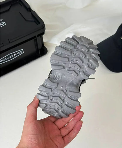 Thick-soled Children's Sports Shoes Autumn Leather Fashion Girl's Running Shoes Boys' Casual Shoes Lace-up Soft Sole Kids Shoes