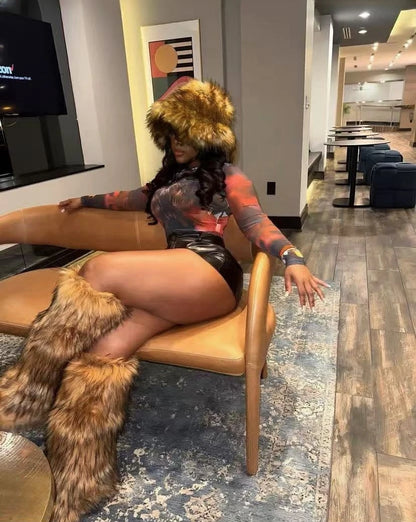 Cuissardes de Neige "Furry Punk" HSFUR – Chaleur Extrême &amp; Style Alternatif