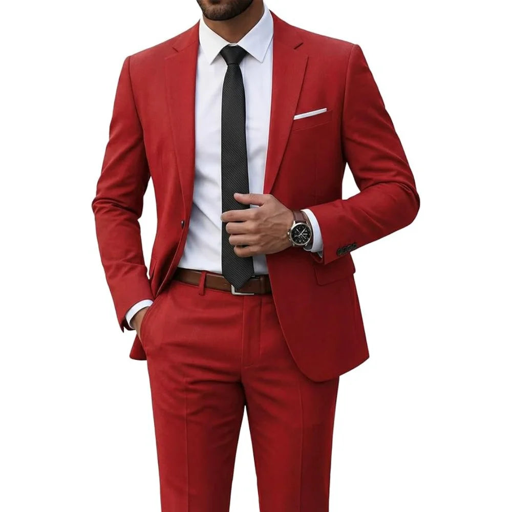 Men's 3 Piece Suit Set Wedding Solid Color Blazer Vest Pants Formal Business Dress Classic Tuxedo for Party Groomsmen