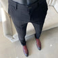 Spring 2026 Mens Casual Slim Fit Dress Pants Streetwear Suit Pants Men High Quality Office Pants All Match ankle Length Trousers