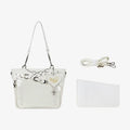 Y2k Aesthetic Underarm Ita Bag Streetwear Girl Transparent Shoulder Bag Heart Shape Chic Chain Handbag DIY Display Crossbody Bag