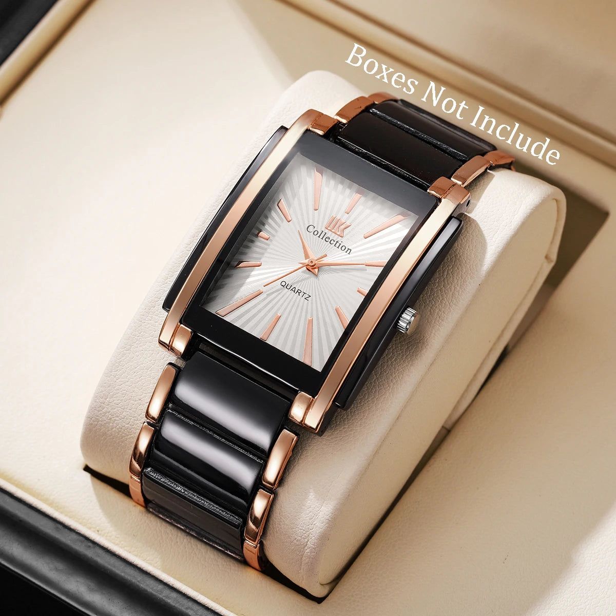 Fashion Rectangle Men Business Watches Luxury Stainless Steel Strap Quartz Wristwatch For Mens Clock Reloj Hombre（Without Box）