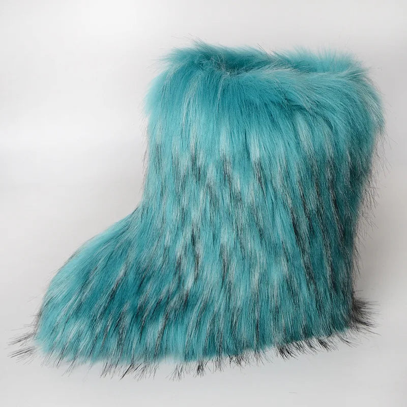 Bottes de Neige de Luxe en Fausse Fourrure EAEOVNI – Chaleur, Style &amp; Confort Gothique Chic