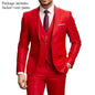 Men's 3 Piece Suit Set Wedding Solid Color Blazer Vest Pants Formal Business Dress Classic Tuxedo for Party Groomsmen