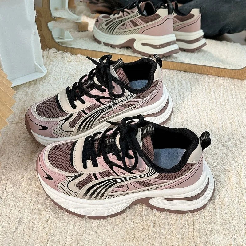 Summer new Retro casual breathable mesh women's shoes fashionable versatile shoes lightweight comfortable women's socks