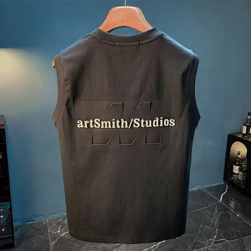 Cotton men's summer new breathable top sleeveless vest, camisole, fitness American T-shirt trend versatile and fashionable multi