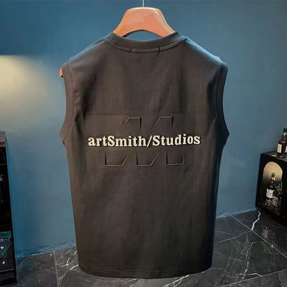 Cotton men's summer new breathable top sleeveless vest, camisole, fitness American T-shirt trend versatile and fashionable multi