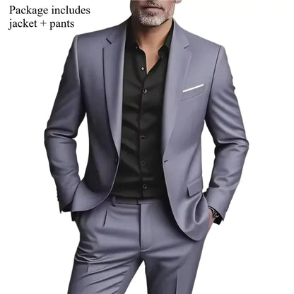 Men's 3 Piece Suit Set Wedding Solid Color Blazer Vest Pants Formal Business Dress Classic Tuxedo for Party Groomsmen