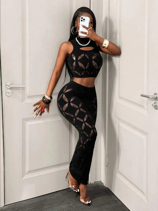 Ensemble 2 pièces Mesh Sexy – Top &amp; Bas – Toutes Saisons