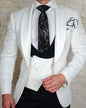 Men's Wedding Suit 2023 Italian Design Custom Black Smoking Tuxedo Jacket 3-piece Set (coat Vest Pants) Men's Groom Terno Suit