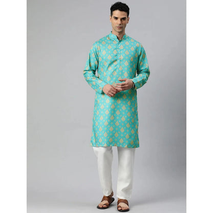 Vardha Regular Fit Kurta Mandarin Collar Long Suitable All Occasions Such Wedding Hari Raya Aidilfitri Prayer Wear Man