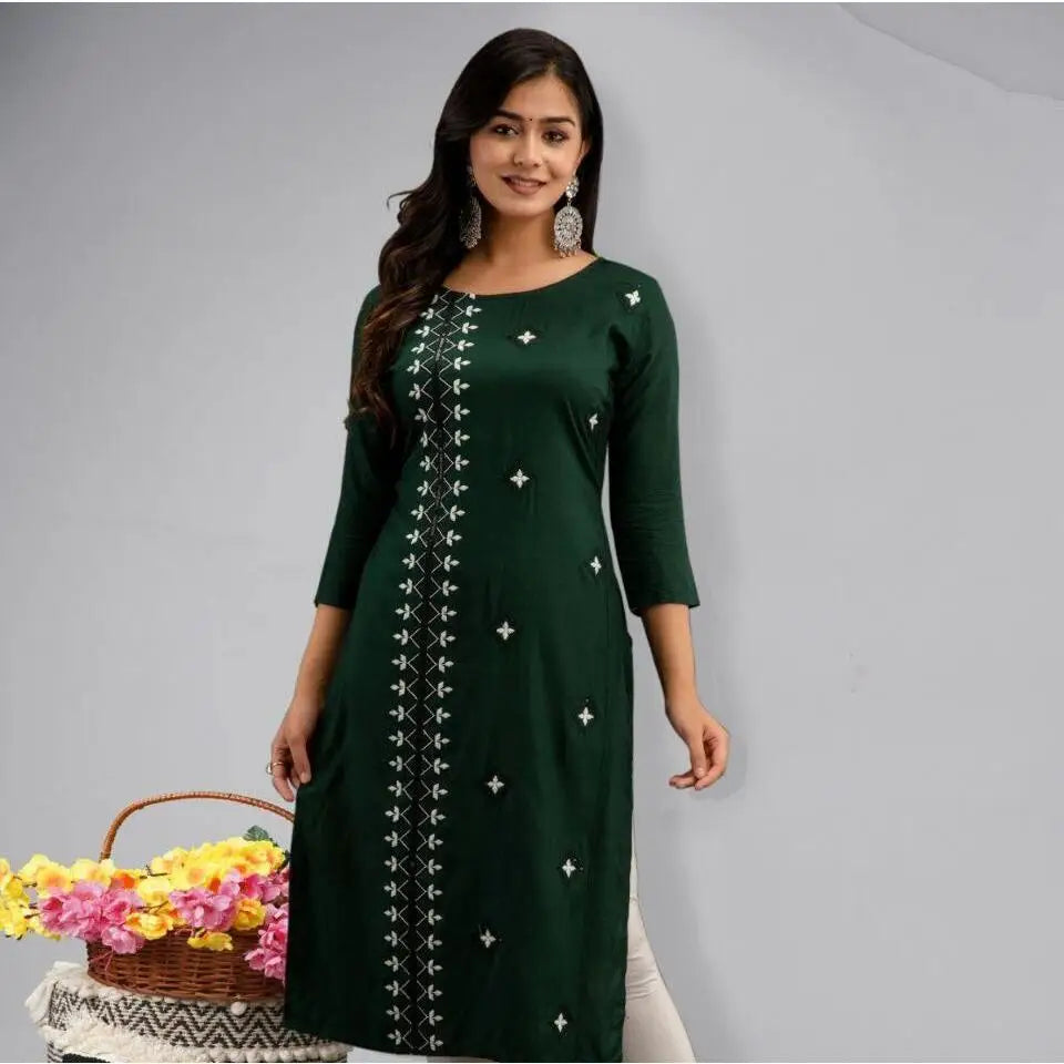Women Kurt Casual Dress Long Sleeve Straight Casual Ethnic Flower Mandarin O-Neck Round Regular Size Design Suitable
