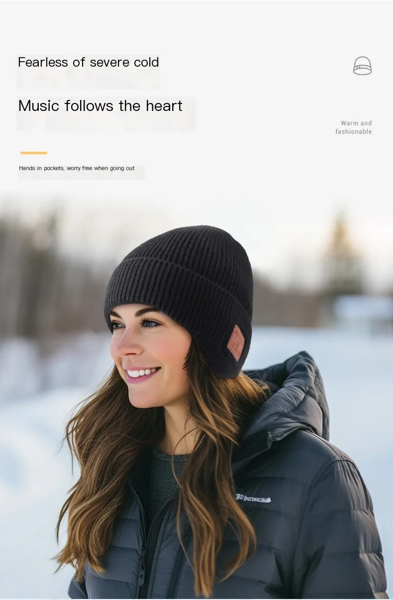 Wireless Bluetooth Earphone Hat Headset Rechargeable With Microphone Light  Weight Removable Keep Warm Listen Music Headphone