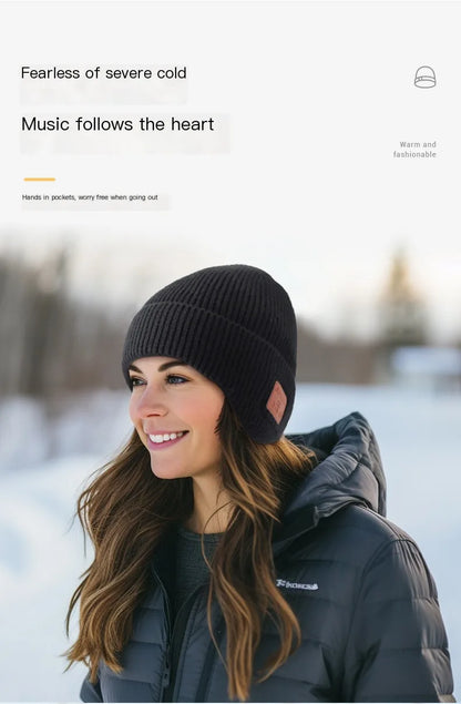 Wireless Bluetooth Earphone Hat Headset Rechargeable With Microphone Light  Weight Removable Keep Warm Listen Music Headphone