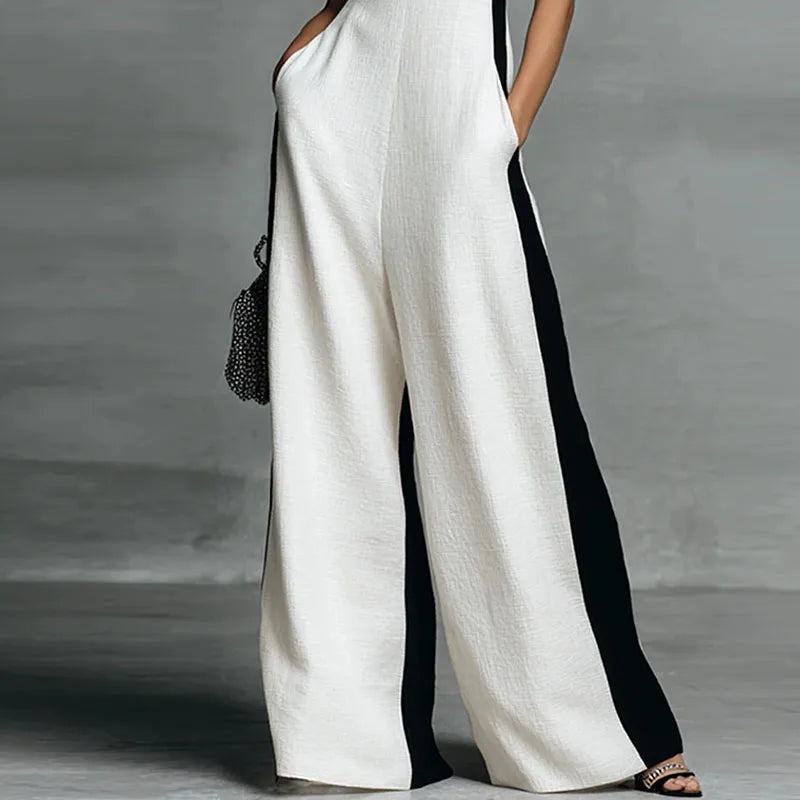 Combinaison Large "Hollow Out" Rayée – ZJASXMS Collection 2026