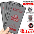1-5PCS Matte Privacy Screen Protectors For iPhone 17 16 15 Pro Max 14 13 12 11 17Air X XR XS 7 8 Plus SE Anti Spy Ceramic Film