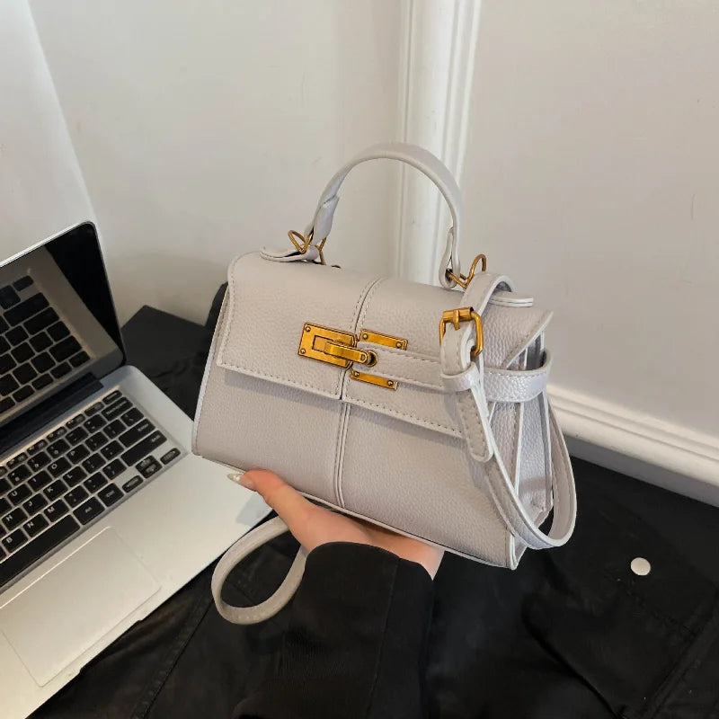 Brand Luxury Trapezoidal Clutch Bag Hardware Lock Design Square Bag Fashion Shoulder Handbag Crossbody Women Evening Clutches