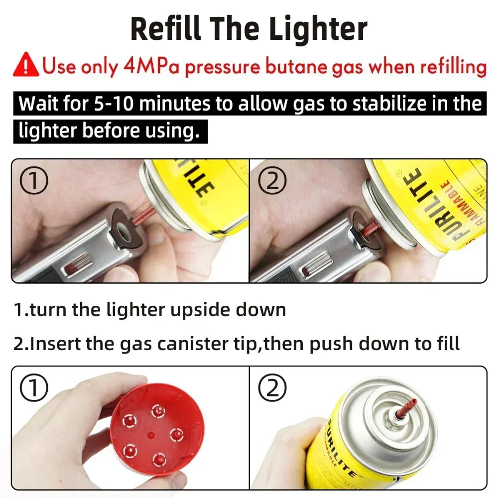 Outdoor Watch Inflatable Lighter Fashion Metal Gas Windproof Portable Open Flame Lighter Smoking Cool Personality Gift 2025 New