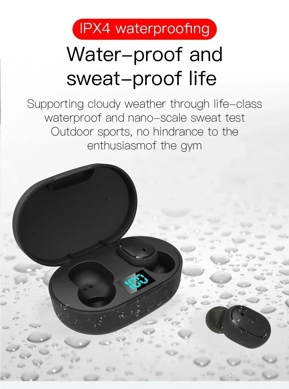 E6S Wireless Bluetooth Earphones TWS Bluetooth Headset Wireless Earbuds Noise Canceling Earphones with Microphone Headphones