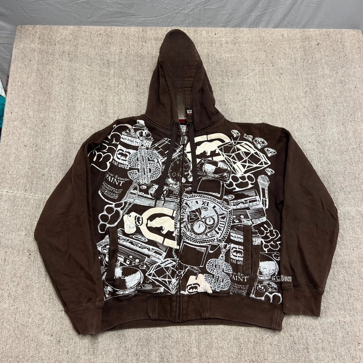 Explosions Y2K Hooded sweater Men American Retro Hip-Hop Street Graffiti Unisex Zipper Hoodie Fashion Printed Pattern Sweatshirt
