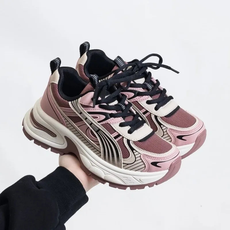Sneakers Sport-Chic YBQJOO 2026 – Confort Mesh, Semelle Épaisse &amp; Style Colorblock